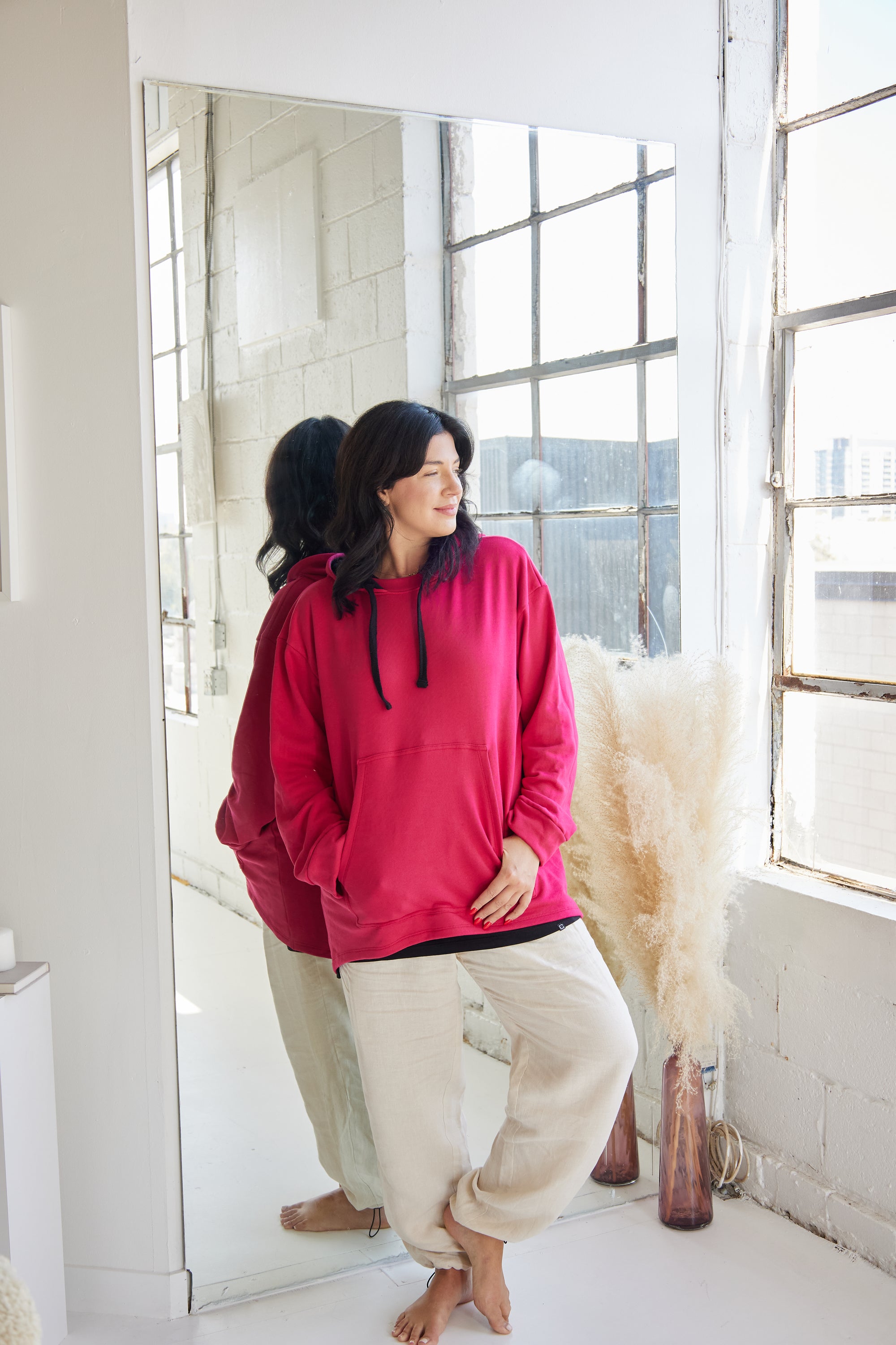 The Cherry Hoodie by Cassandra Elizabeth is an ethically made, minimalist wardrobe essential, and is the epitome of quiet luxury.