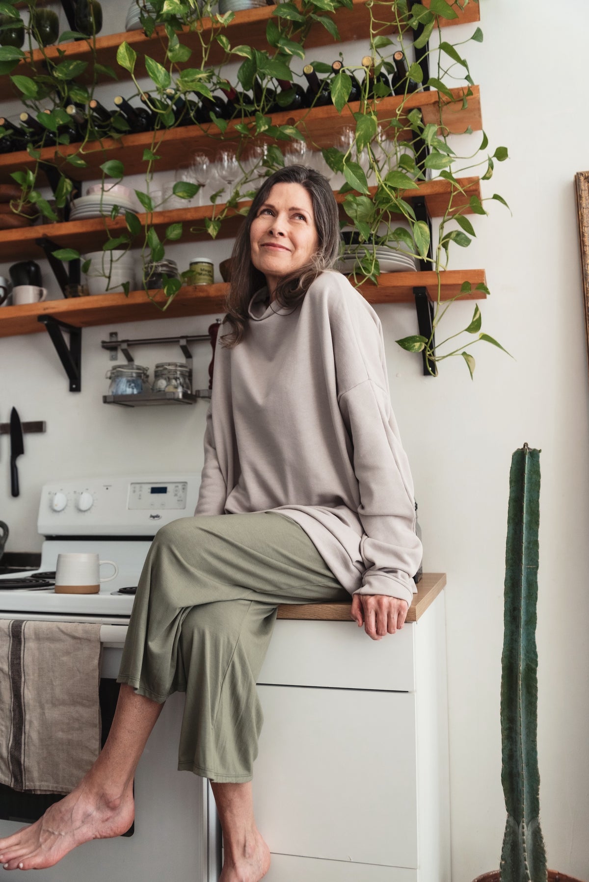 The Lakeview Pant - Sage by Cassandra Elizabeth is an ethically made, minimalist wardrobe essential, and is the epitome of quiet luxury.