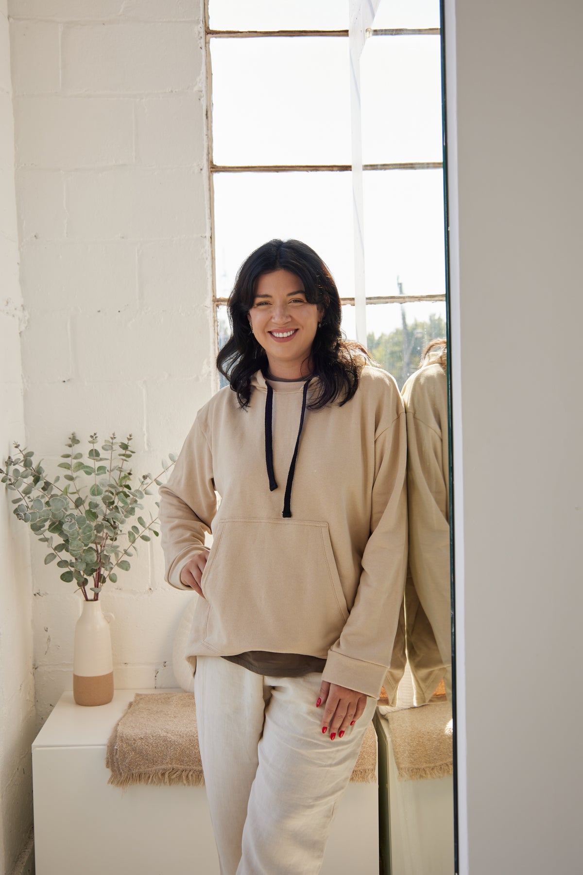 The Hoodie - Sand by Cassandra Elizabeth is an ethically made, minimalist wardrobe essential, and is the epitome of quiet luxury.