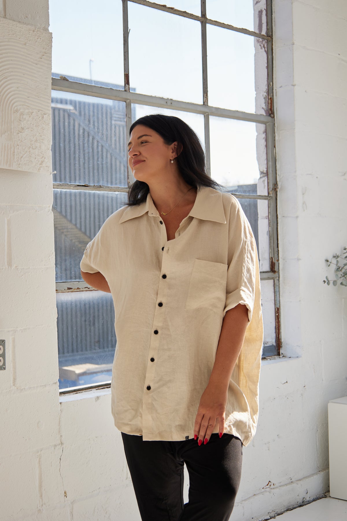 The Shore Top - Linen by Cassandra Elizabeth is an ethically made, minimalist wardrobe essential, and is the epitome of quiet luxury.