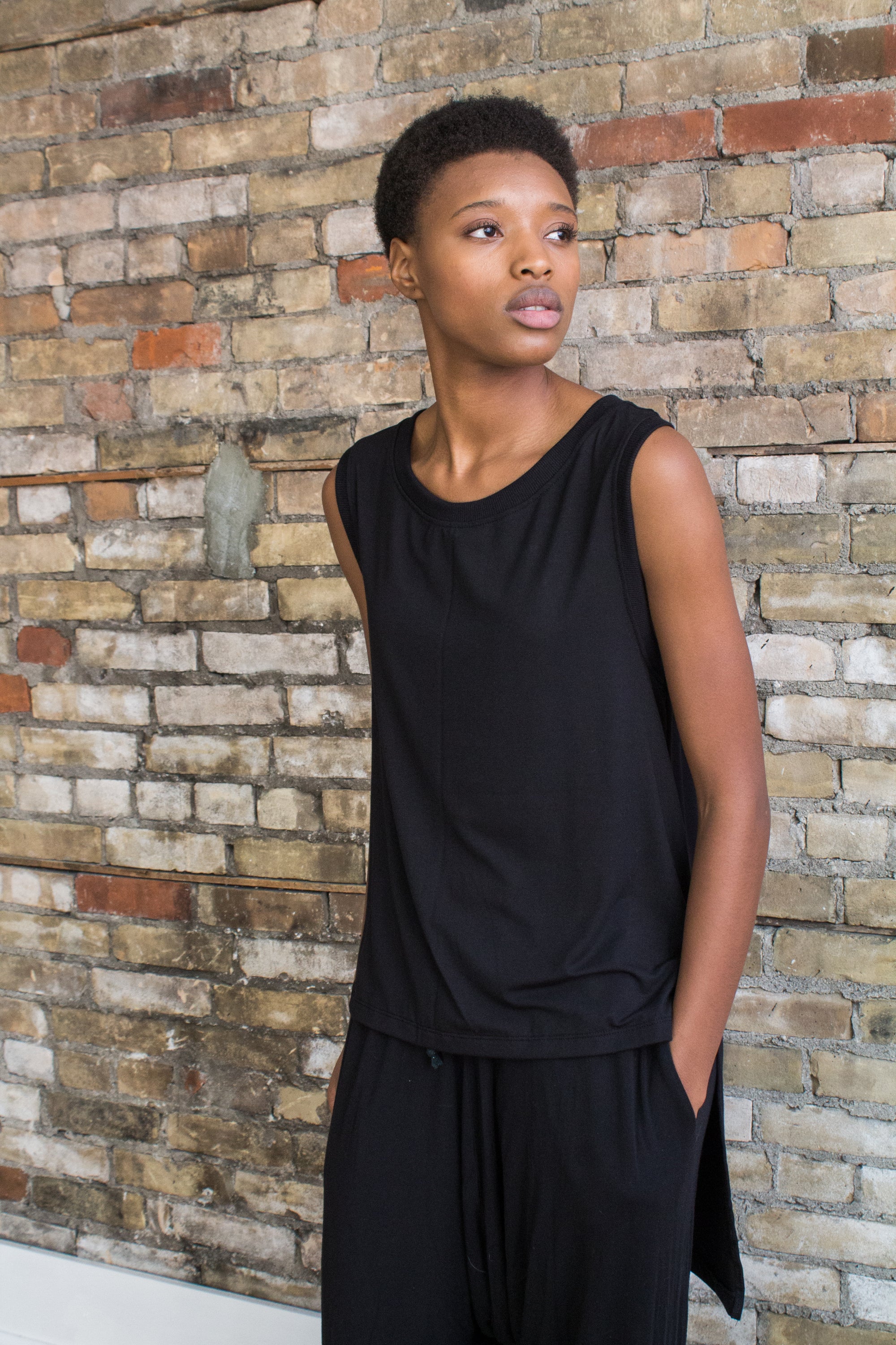 The Black Trinity Tank by Cassandra Elizabeth is an ethically made, minimalist wardrobe essential, and is the epitome of quiet luxury.