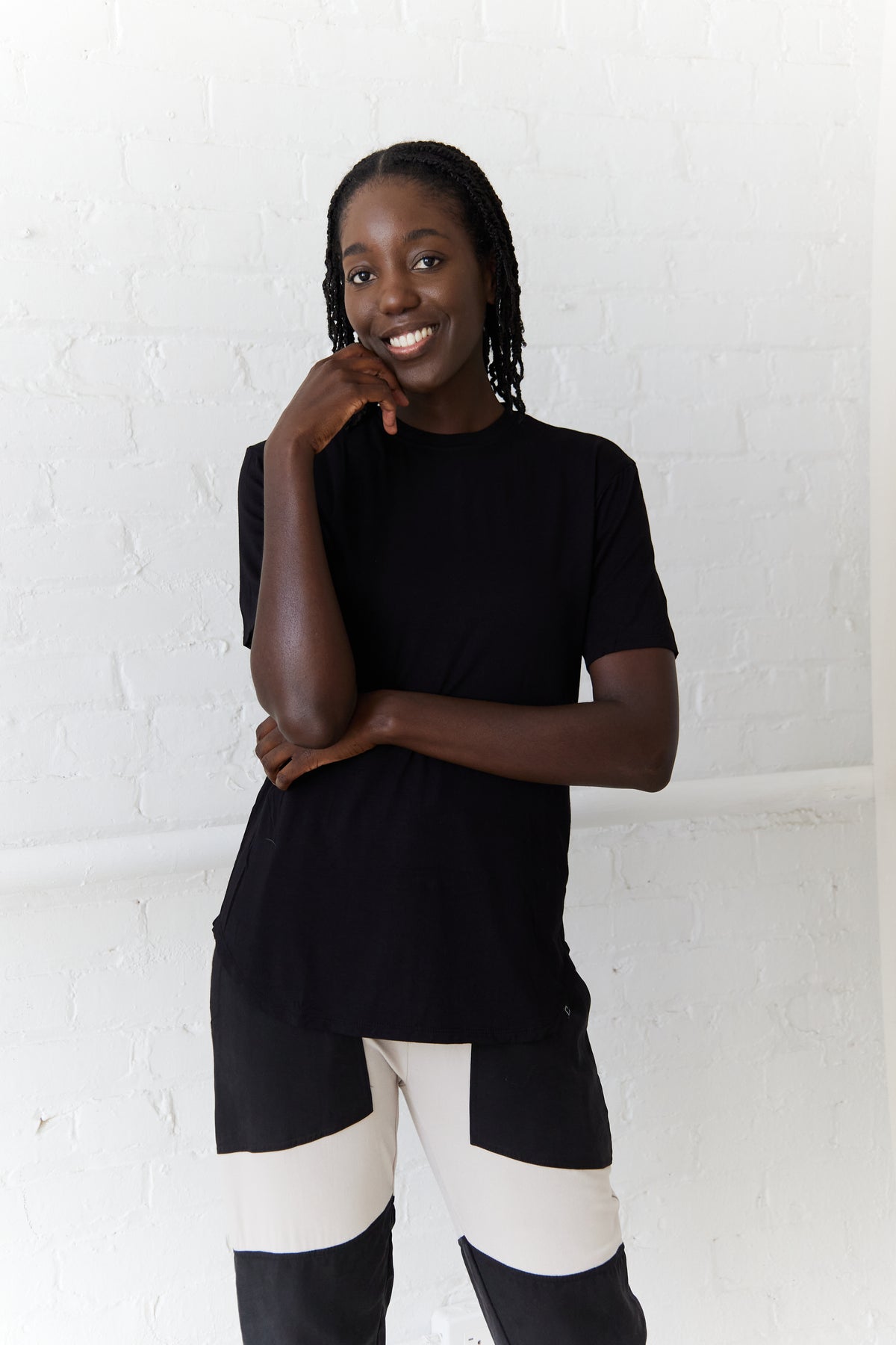 The Crew Neck - Black by Cassandra Elizabeth is an ethically made, minimalist wardrobe essential, and is the epitome of quiet luxury.